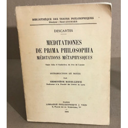 Méditations de prima philosophia méditations métaphysiques/...