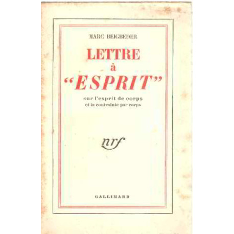 Lettre à esprit sur l'esprit de corps et la contrainte par corps