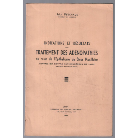 Indications et résultats du traitement des adenopathies (au cours...