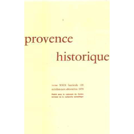 Provence historique tome XXIX / fascicule 118