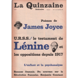 La quinzaine littéraire n° 38/ poemes de james joyce