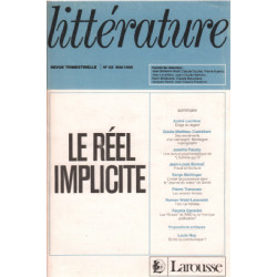 Revue trimestrielle litterature n° 62 / le réel implicite