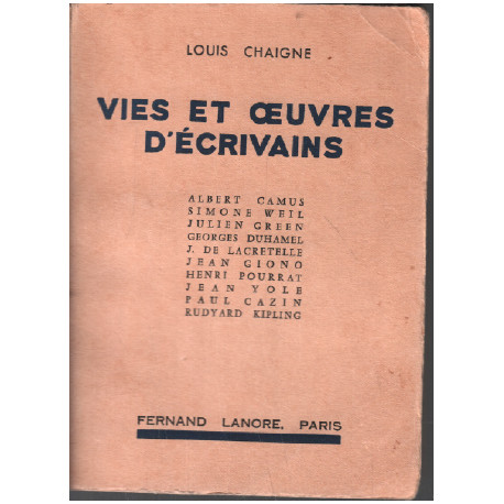 Vies et oeuvres d'écrivains / tome 1