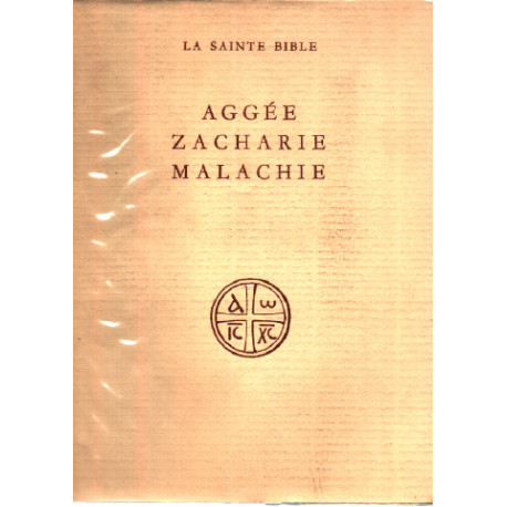 Aggée zacharie malachie