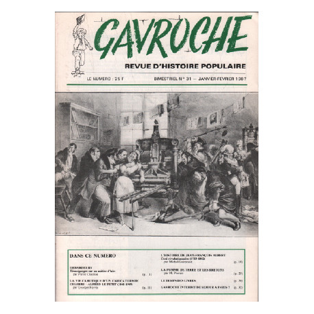 Revue d'histoire populaire / gavroche n° 31