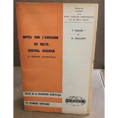 Note sur l'avifaune du delta central nigerien et régions avoisinantes