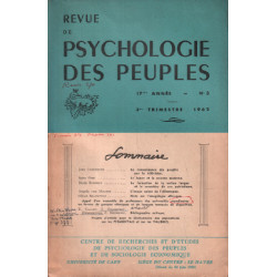 Revue de la psychologie des peuples / n° 3/ 1962