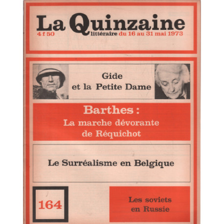 La quinzaine litteraire n° 164 / gide et la petite dame -barthes :...