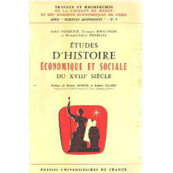 Etudes d'histoire economique et sociale du XVIII° siecle