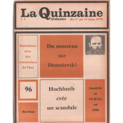 La quinzaine litteraire n° 96 / du nouveau sur dostoievski