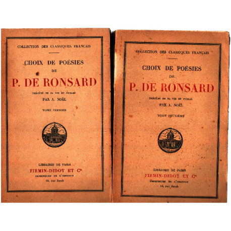 Choix de poesies précédé de sa vie et publié par A.Noel / 2 tomes