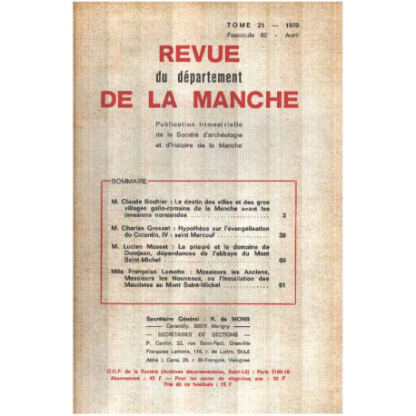 Revue du departement de la manche / tome 21 / fascicule 82 / le...