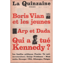 La quinzaine litteraire n° 19 / boris vian et les jeunes- arp et dada