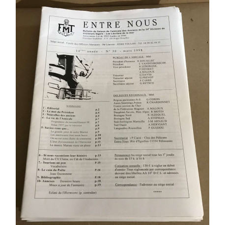 1 lot de 12 revues "entre nous " / bulletin de liaison des anciens...