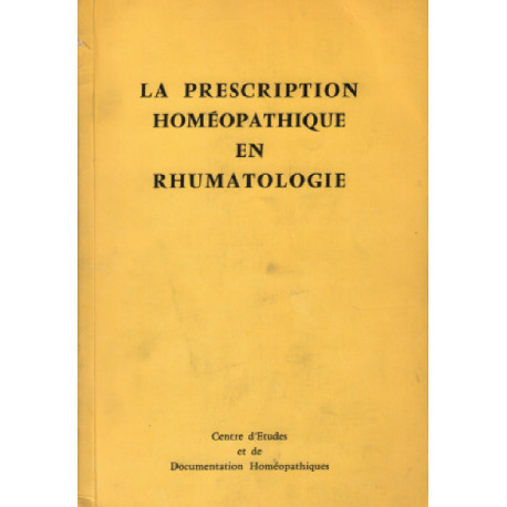 La prescription homeopathique en rhumatologie