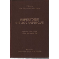 Repertoire bibliographique / ventes publiques juillet 1987-juillet...