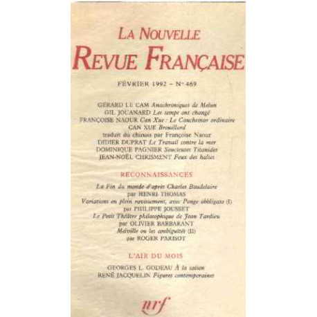 La nouvelle revue française n°469 / EO numerotée sur velin ( n° 6)