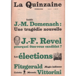 La quinzaine littéraire n° 23 / domenach : une tragedie nouvelle