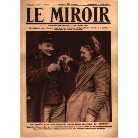 Le miroir publication hebdomadaire n° 72 / une heroine belge " la...