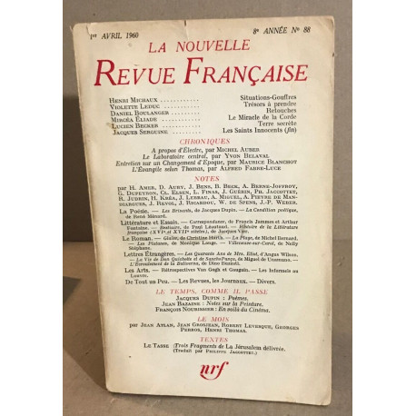 La nouvelle revue française n° 88