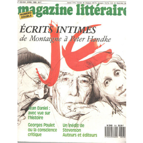 Magazine littéraire n° 252-253 / écrits intimes de montaigne à...