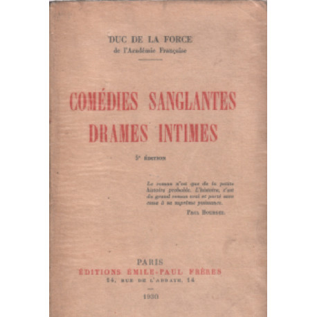 Comédies sanglantes drames intimes