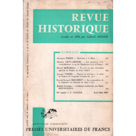 Revue historique / tome CCXXXIX