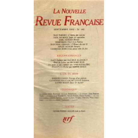 La nouvelle revue française n°440 / EO numerotée sur velin ( n° 6)