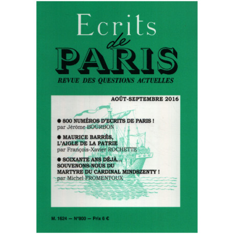 800 numeros d'ecrits de paris - maurice barres l'aigle de la...