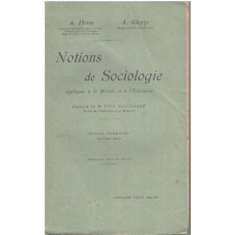 Notions de solciologie appliquée à la morale et a l'éducation