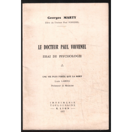 Le docteur Paul Voivenel (essai de psychologie)