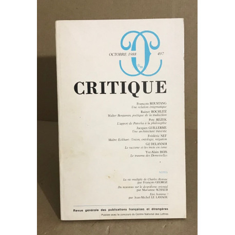 Revue Critique n° 497