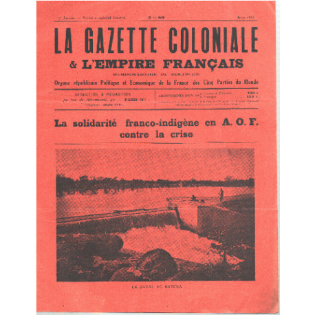 La gazette coloniale et l'empire français / la solidarité...