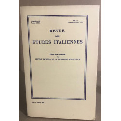 Revue des études italiennes n° 31