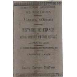 Histoire de france et notions sommaires d'histoire generale de...