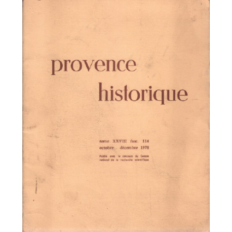 Provence historique tome XXVIII fascicule 114