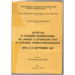 Actes du 5e congrès international de langue et littérature d'OC et...