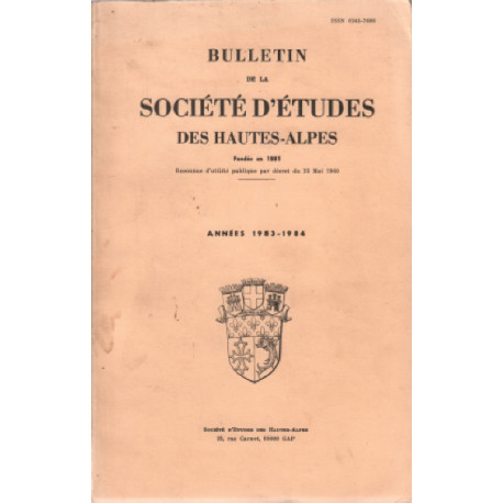 Bulletin de la societe d'etudes des hautes-alpes / années 1983-1987