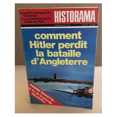 Historama n° 249 / comment hitler perdit la bataille d'angleterre