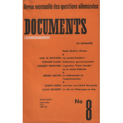 Revue mensuelle des questions allemandes / documents n° 8 /