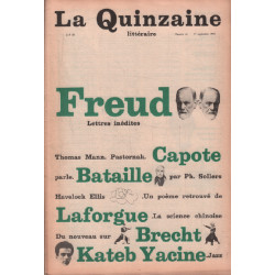 La quinzaine litteraire n° 11 / freud : lettres inédites - bataille