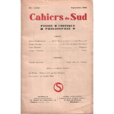 Cahiers du sud n° 227