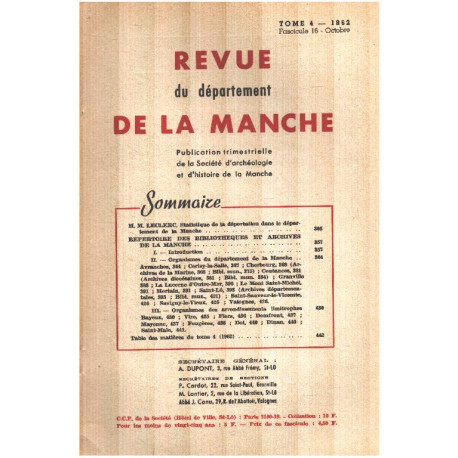 Revue du département de la manche / tome 4 / fascicule 16