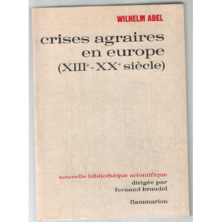 Crises agraires en europe XIIIe-XXe siècle