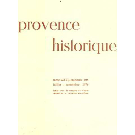 Provence historique tome XXVI / fascicule 105