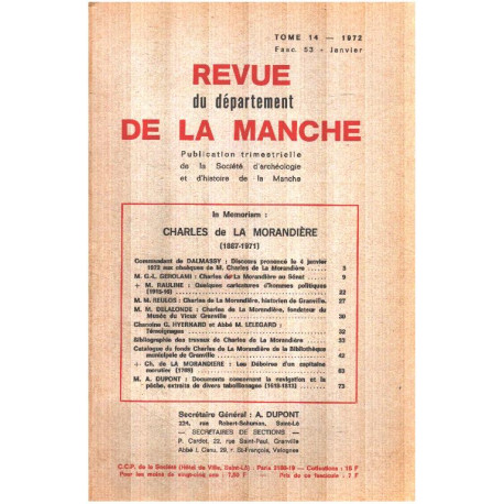 Revue du departement de la manche / tome 14 fascicule 53