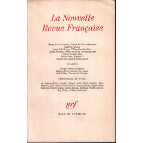 La nouvelle revue litteraire n° 231