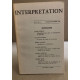 Interpretation / juillet -septembre 1968