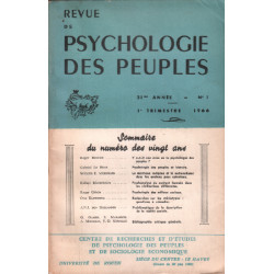 Revue de la psychologie des peuples / n° 1 / 1966