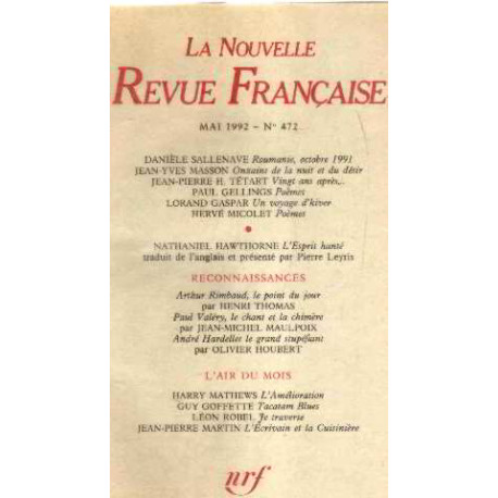 La nouvelle revue française n°472 / EO numerotée sur velin ( n° 6)